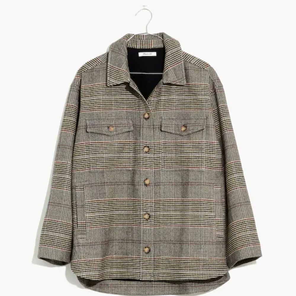 Madewell Bonded Flannel Shirt-Jacket in Cohancy Plaid